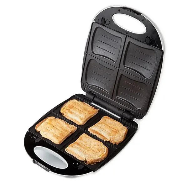 Domo Do9046C Dual-Function Appliance – 4-Slot Waffle Iron & Sandwich Press (1200W) 1