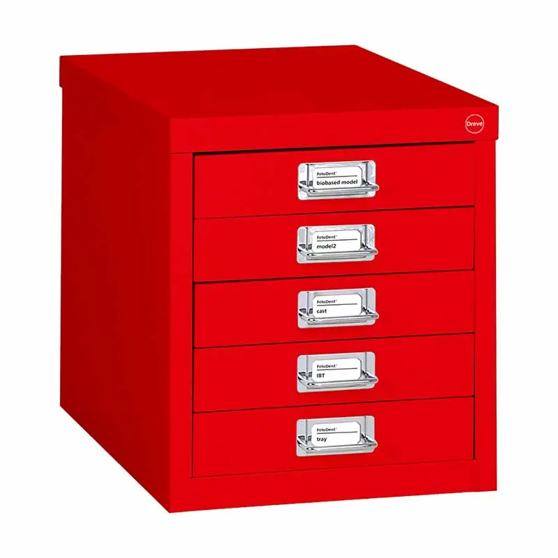 Dreve Uv Resin Storage Cabinet – 5-Drawer Red Unit 1