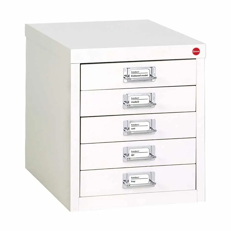 Dreve Uv Resin Storage Cabinet – 5-Drawer White Unit 1
