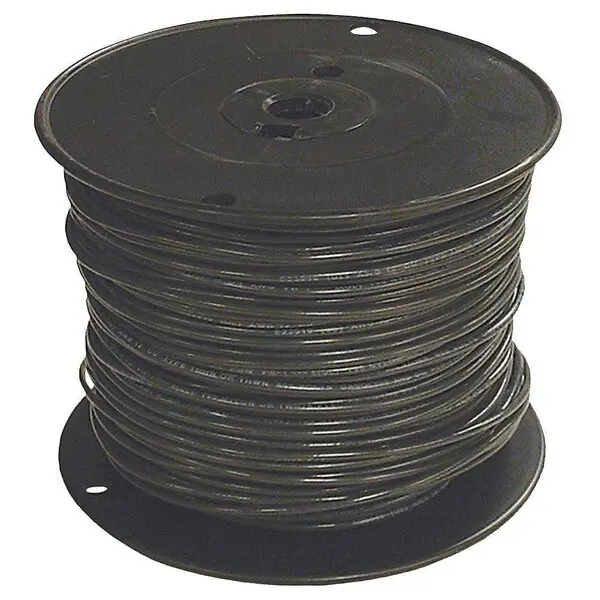 Ecoplus Black Thhn Wire, Gauge 12 1