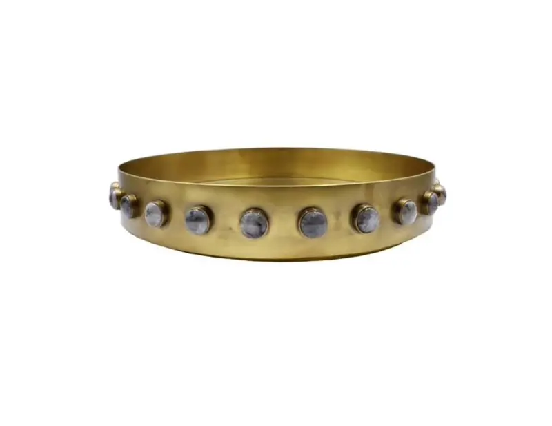 Edwin Aged Brass And Resin Serving Tray – 16.75 Inches 1