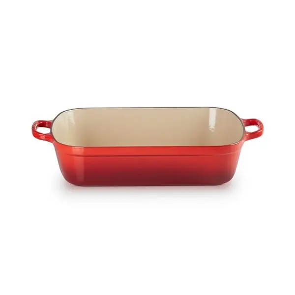 Enamel-Coated Cast Iron Rectangular Dish – 37 Cm, Le Creuset Cerise 1