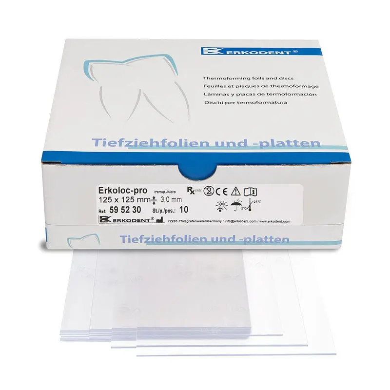 Erkodent Erkoloc Pro 125 × 125 Mm Dual-Layer Thermoforming Sheets 1