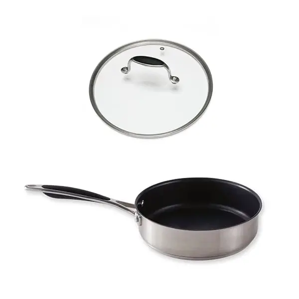 Excell'Inox Stainless Steel Non-Stick Sauté Pan Set With Glass Lid – 20 Cm 1