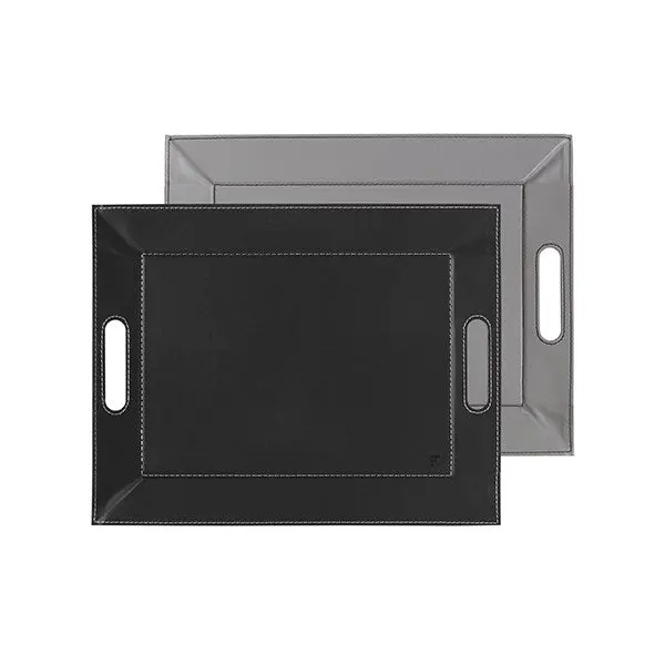 Freeform Reversible Serving Tray – Dual-Tone Black & Grey, 45 Cm Diameter 1
