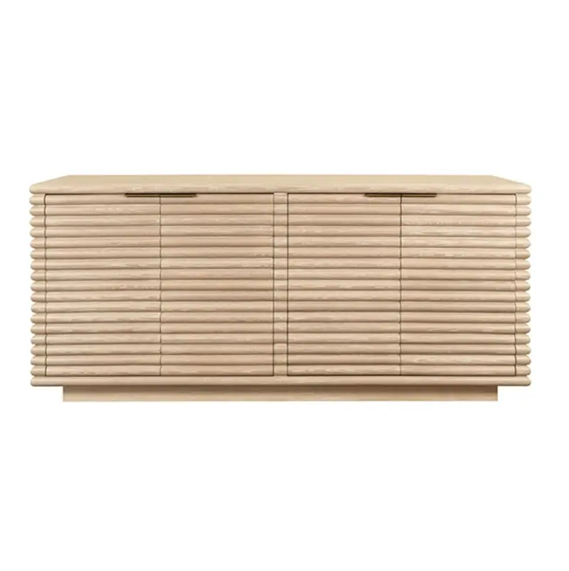 Giovanni Cerused Oak Buffet Cabinet With Four Lattice Doors 1