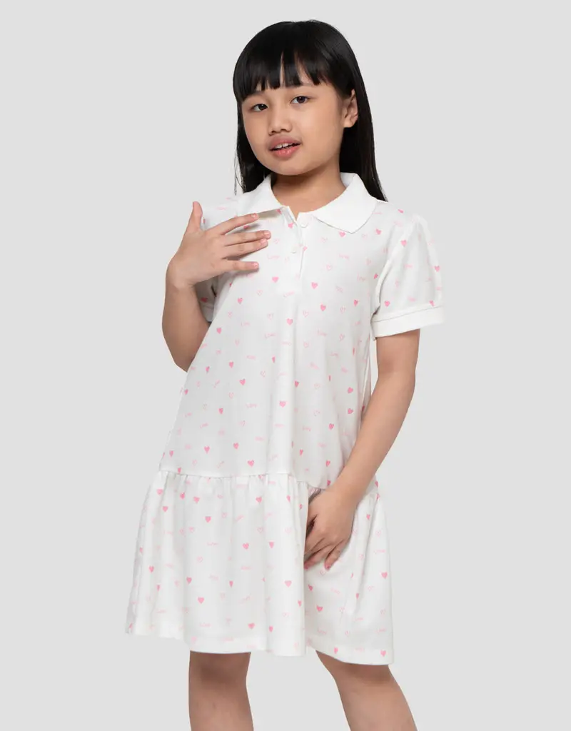 Girls' Heart-Print Aop Dress – Little M Kids Fashion 1