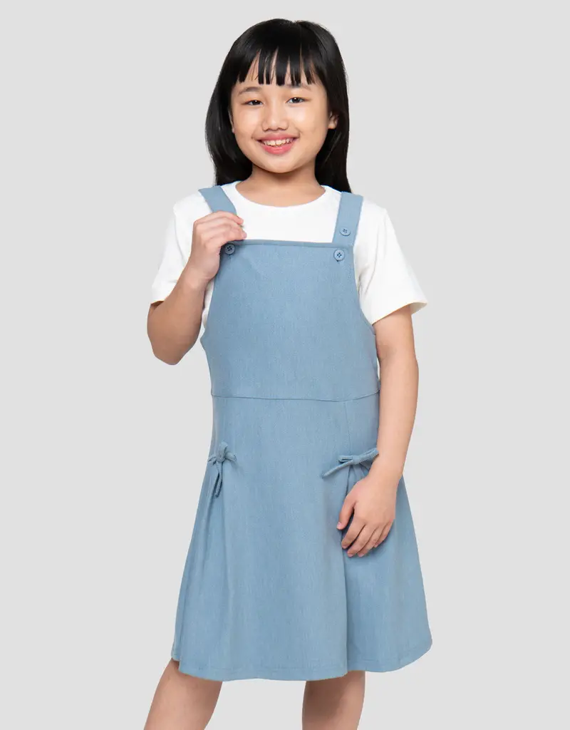 Girls' Little M Two-Piece Overall Dress Set 1