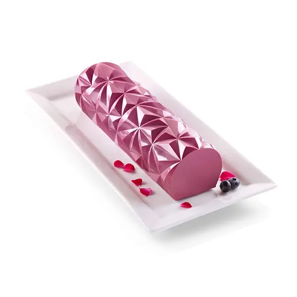Glazed Yule Log Mold Kit – Diamond Buche Collection By Silikomart 1