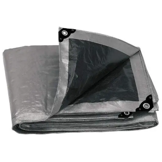 Gray Plastic Tarp – 6 Ft × 12 Ft, New Proff Series 1