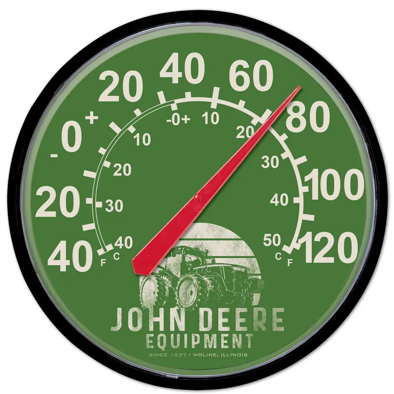 Green John Deere Equipment Outdoor Thermometer 1