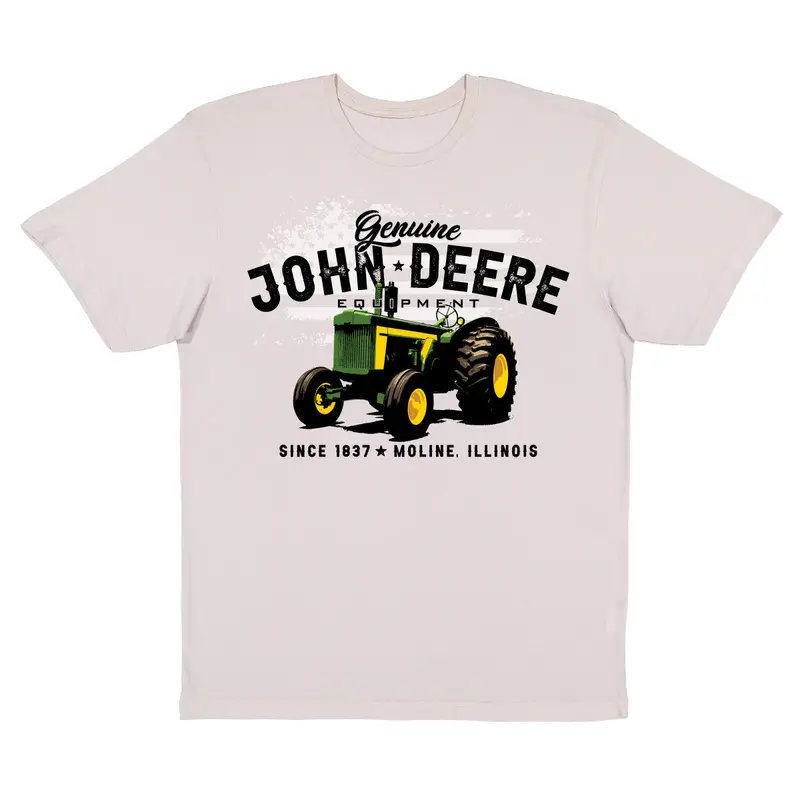 Grey Vintage 1837 Tractor Graphic Tee – John Deere Men'S Casual Top 1