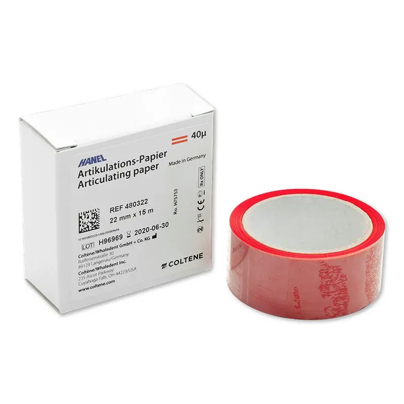 Hanel Double-Sided Red Articulating Paper – 40 Micron, 22 Mm Width 1