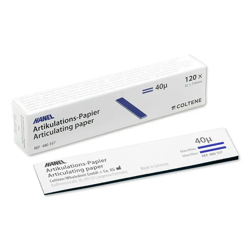 Hanel Precision-Marked Straight-Cut Blue Articulating Paper – 40 Micron 1