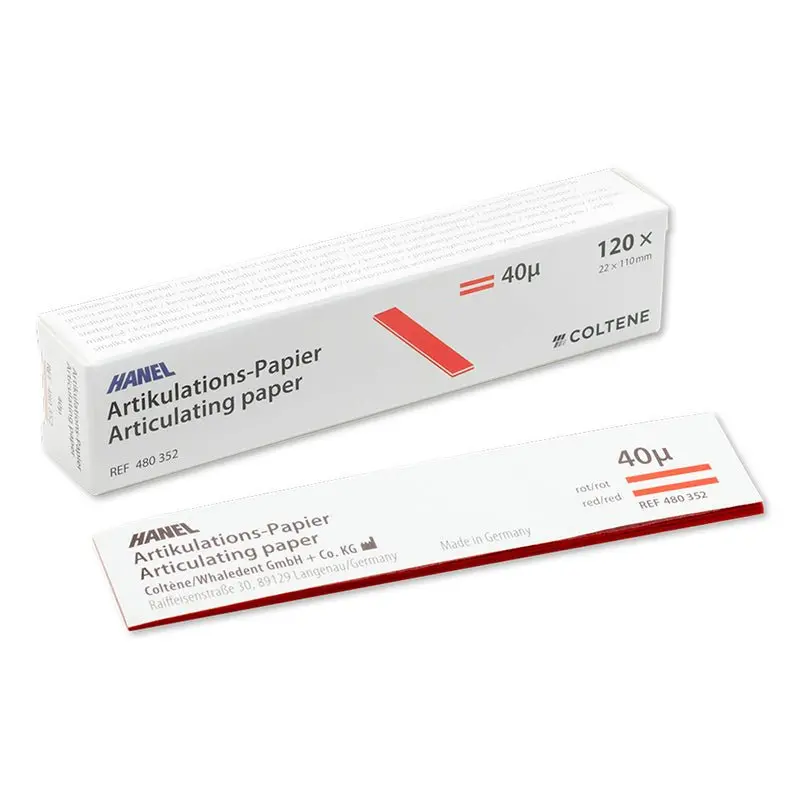 Hanel Precision-Marked Straight-Cut Red Articulating Paper – 40 Micron 1