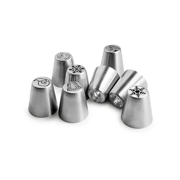 Holiday-Themed Pastry Tip Set – 8-Piece Ibili Christmas Collection 1