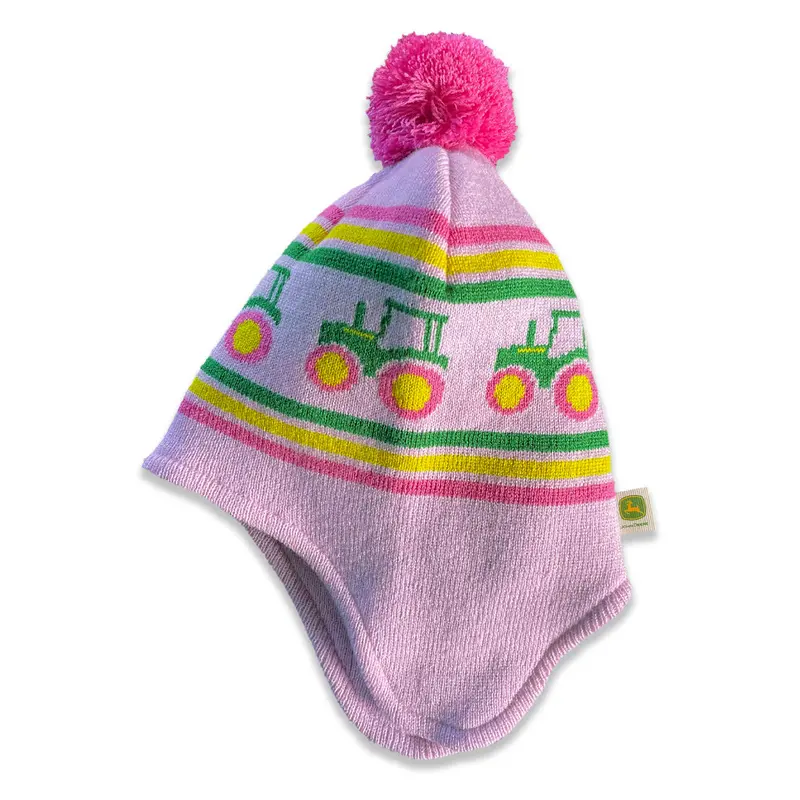Jacquard-Knit John Deere Earflap Beanie For Toddler Girls 1