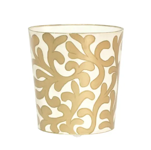 Jane Oval Metal Wastebasket – Hand-Painted In Three Elegant Colorways 1