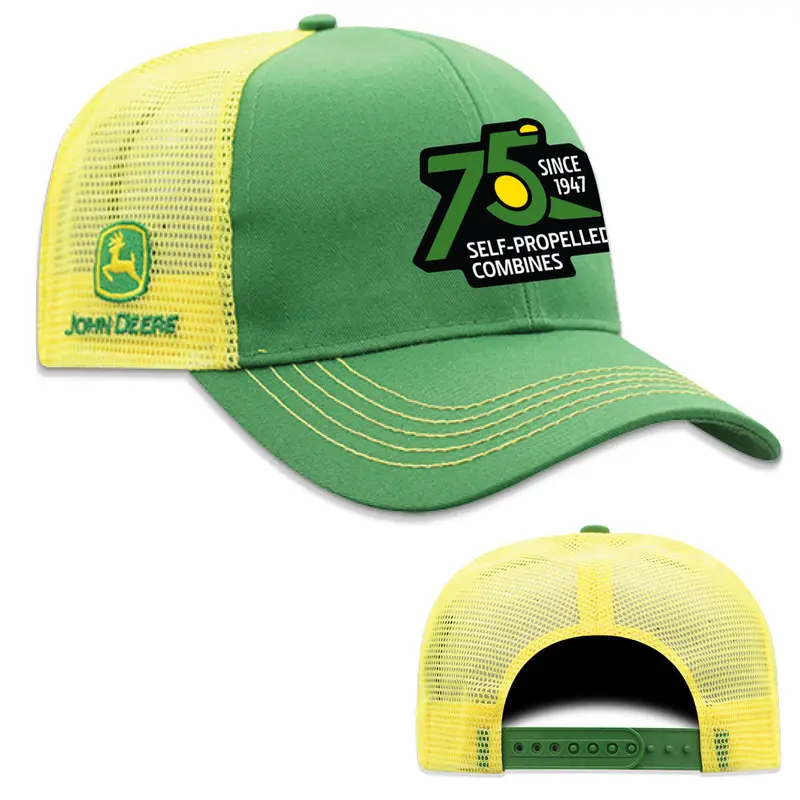 John Deere 75Th Combine Anniversary Mesh-Back Cap – Green & Yellow 1