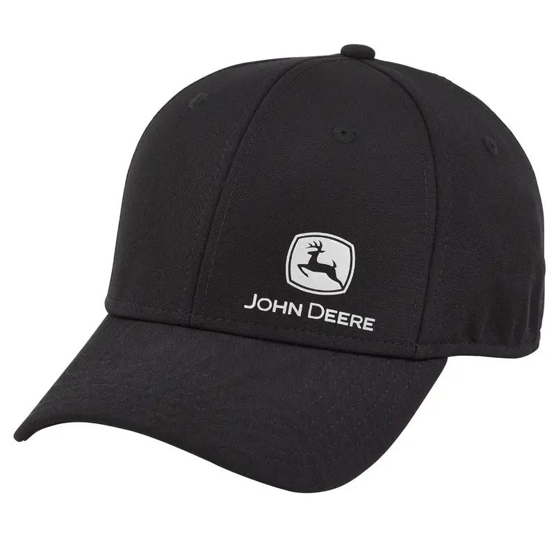 John Deere Black Reflective Performance Baseball Cap 1