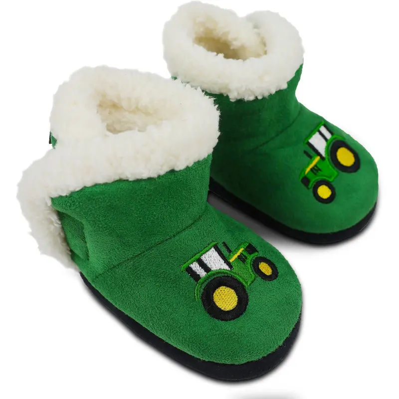 John Deere Infant Boys’ Tractor-Print Slipper Booties 1