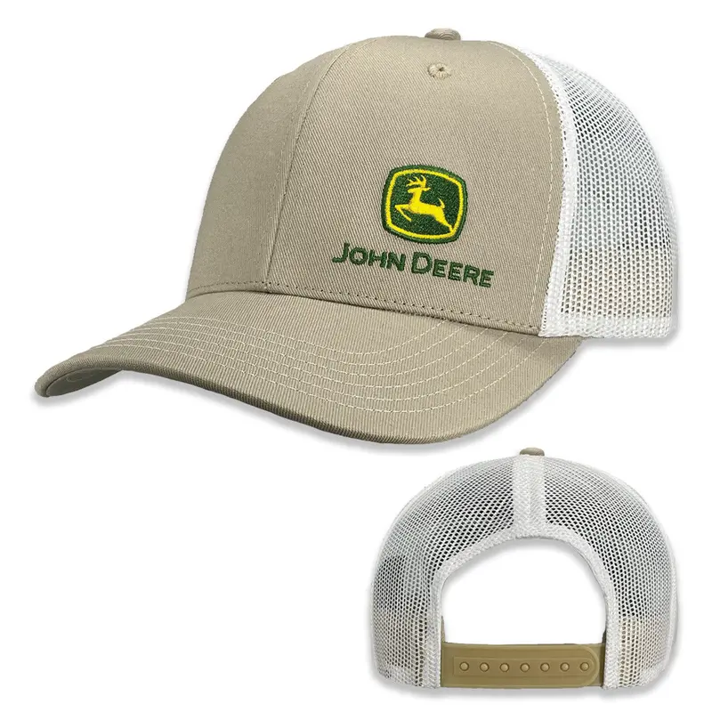 John Deere Khaki-And-White Breathable Mesh-Back Cap 1