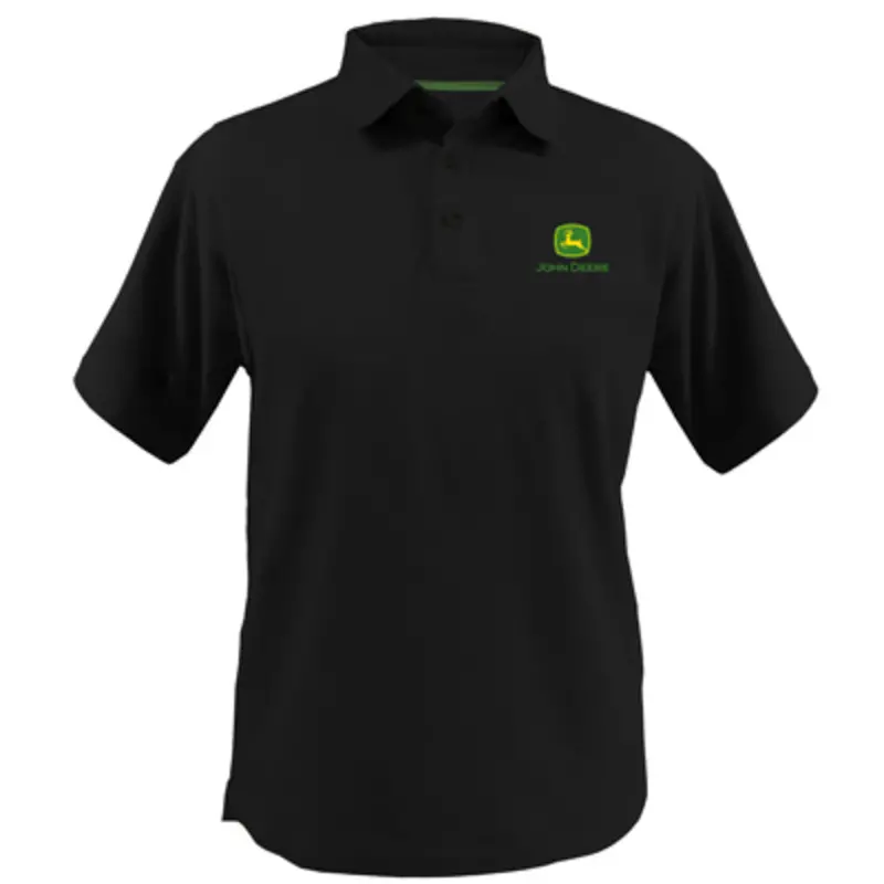 John Deere Men'S Black Polyester Polo Shirt 1