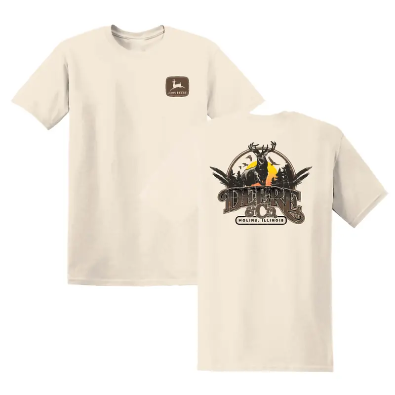 John Deere Men'S Buck Sunset Design Short Sleeve Tee 1