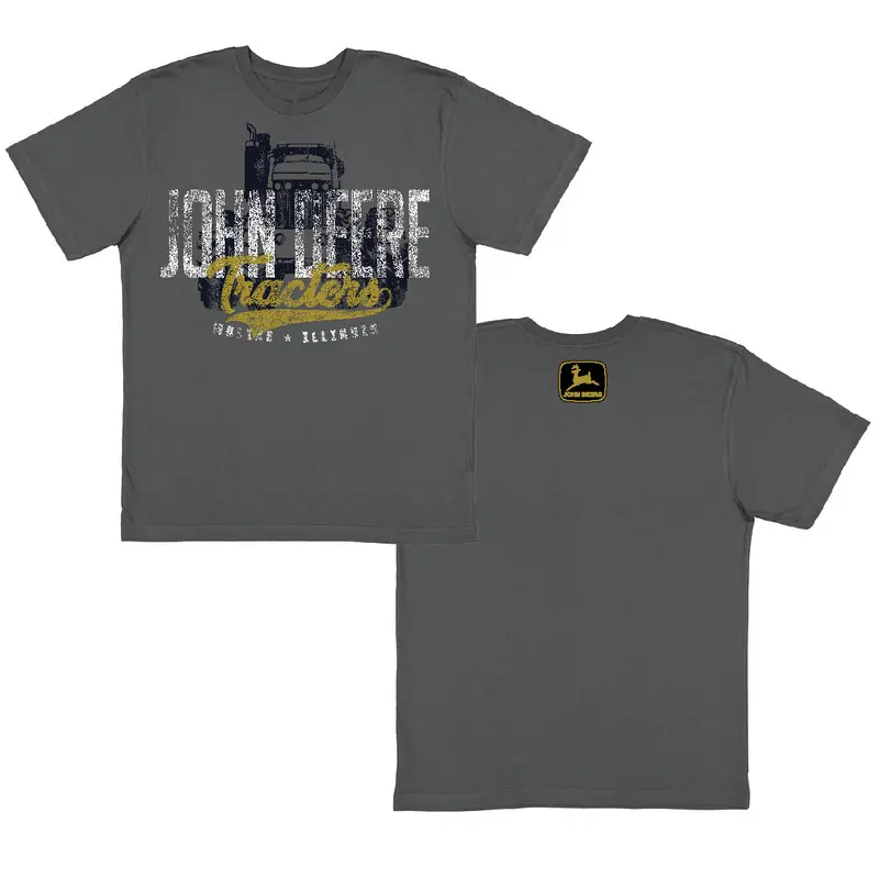 John Deere Men'S Slate Gray Tractor Graphic Tee – Subtle Tonal Design 1