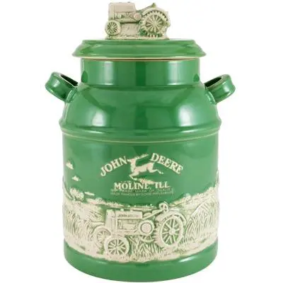 John Deere Milk Can-Style Ceramic Cookie Jar 1