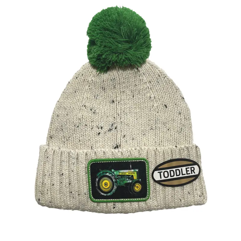 John Deere Pom-Pom And Tractor Patch Marled Knit Beanie 1