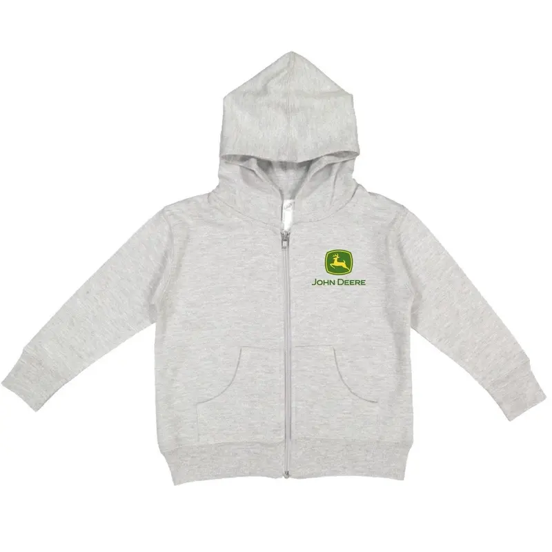 John Deere Toddler Boys' Grey Full-Zip Hooded Sweatshirt 1