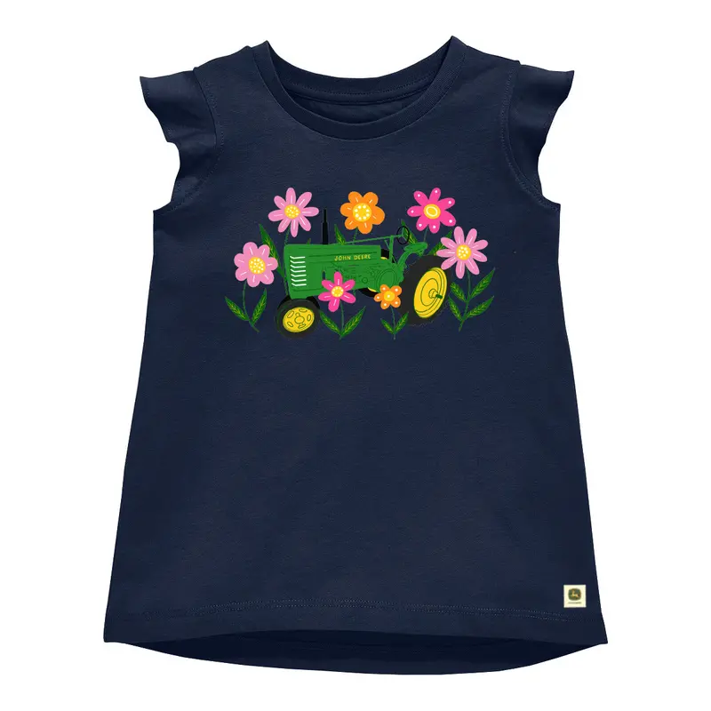 John Deere Toddler Girls' Tractor & Floral Tank Top 1