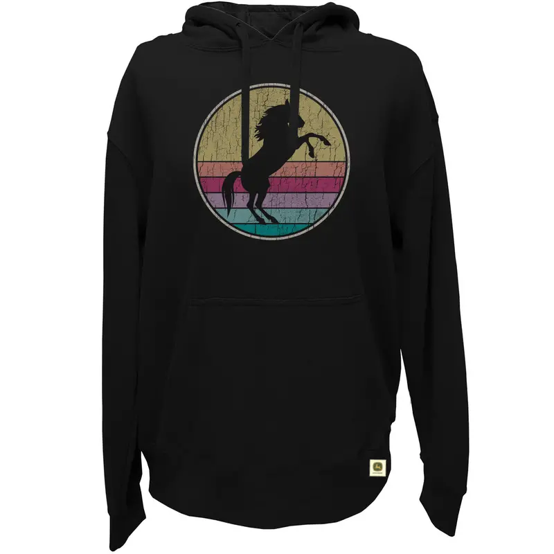 John Deere Women’S Rainbow Horse Pullover Hoodie 1