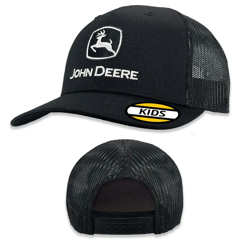 John Deere Youth Black Structured Baseball Cap For Boys 1