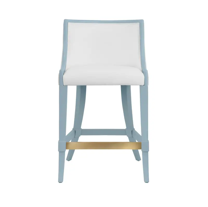 Keaton Matte Light Blue Lacquer Counter Stool 1