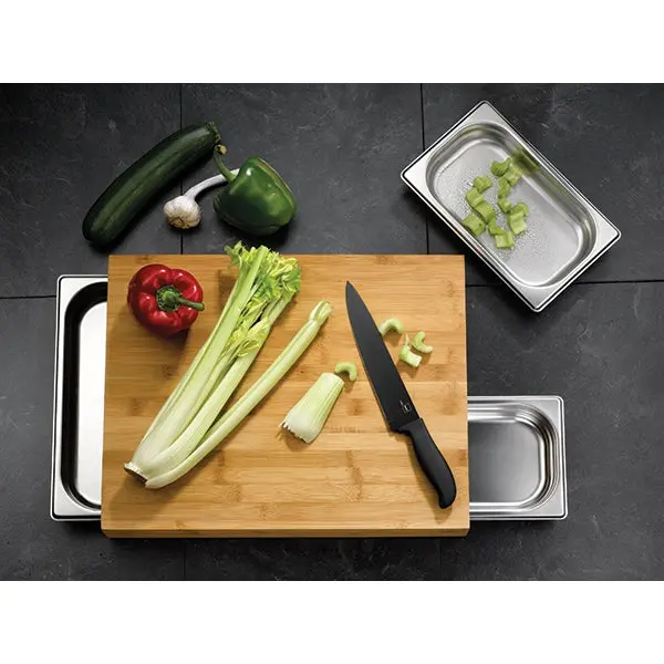 Kela Kenina Bamboo Cutting Board – 46 Cm With 3 Stainless Steel Inserts 1