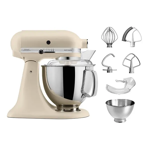 Kitchenaid Artisan Stand Mixer – 5-Quart, Cream Finish With Bonus Attachments 1