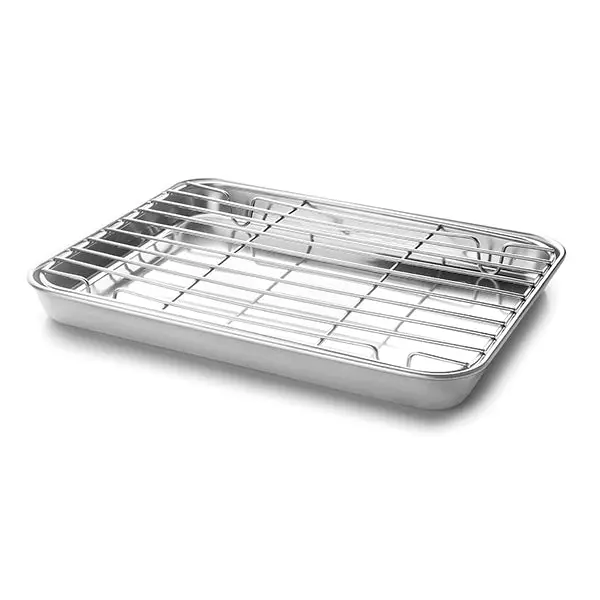 Lacor 40.5 Cm Stainless Steel Oven Dish With Rack 1