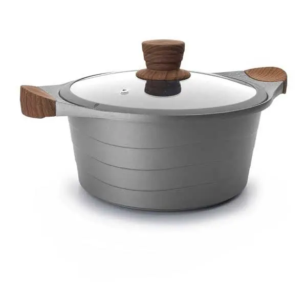 Lacor Stilo Stainless Steel Saucepan With Wooden-Effect Handles – 24 Cm 1