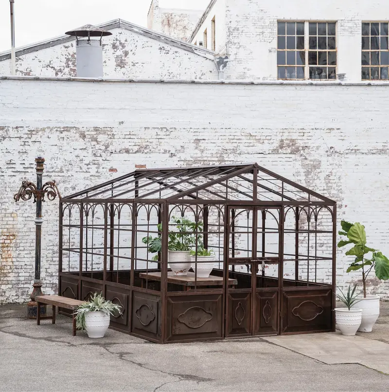 Large Cast Iron Orangerie Garden House Sculpture 1
