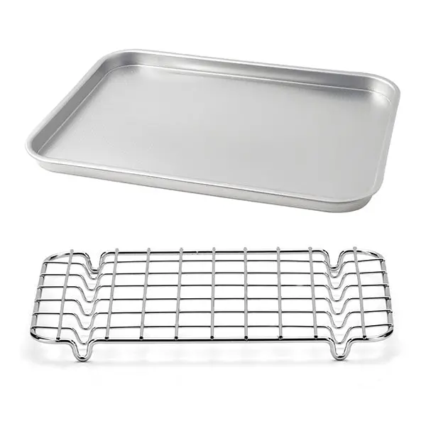 Large Low-Profile Stainless Steel Baking Tray (40Cm) With 38Cm Rack – Steel Pan 1
