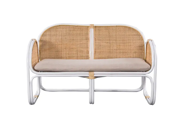 Latitude Bamboo Sofa – Eco-Conscious Woven Bamboo Frame With Linen Upholstery 1