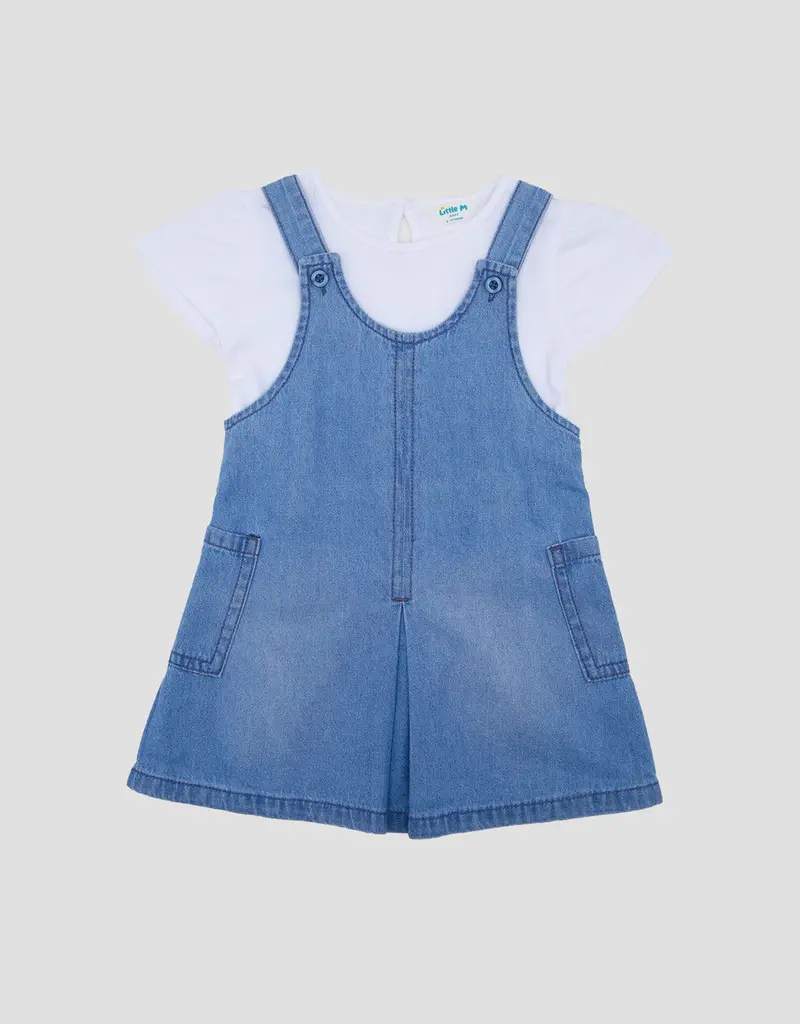 Little M Baby Denim Overalls With Midi Dress Style 1