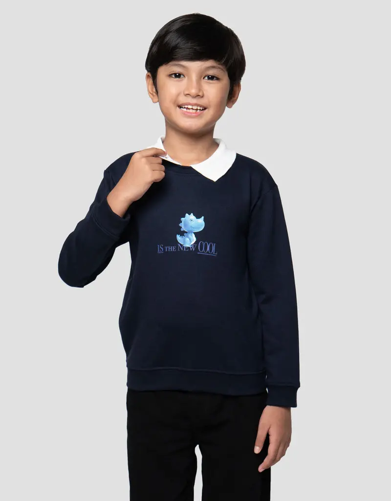 Little M Boys' Collared Sweater With Number Accent 1