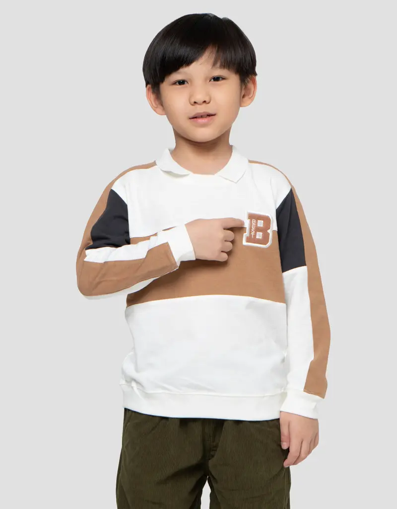 Little M Boys' Cut-And-Sewn Collar Sweater 1