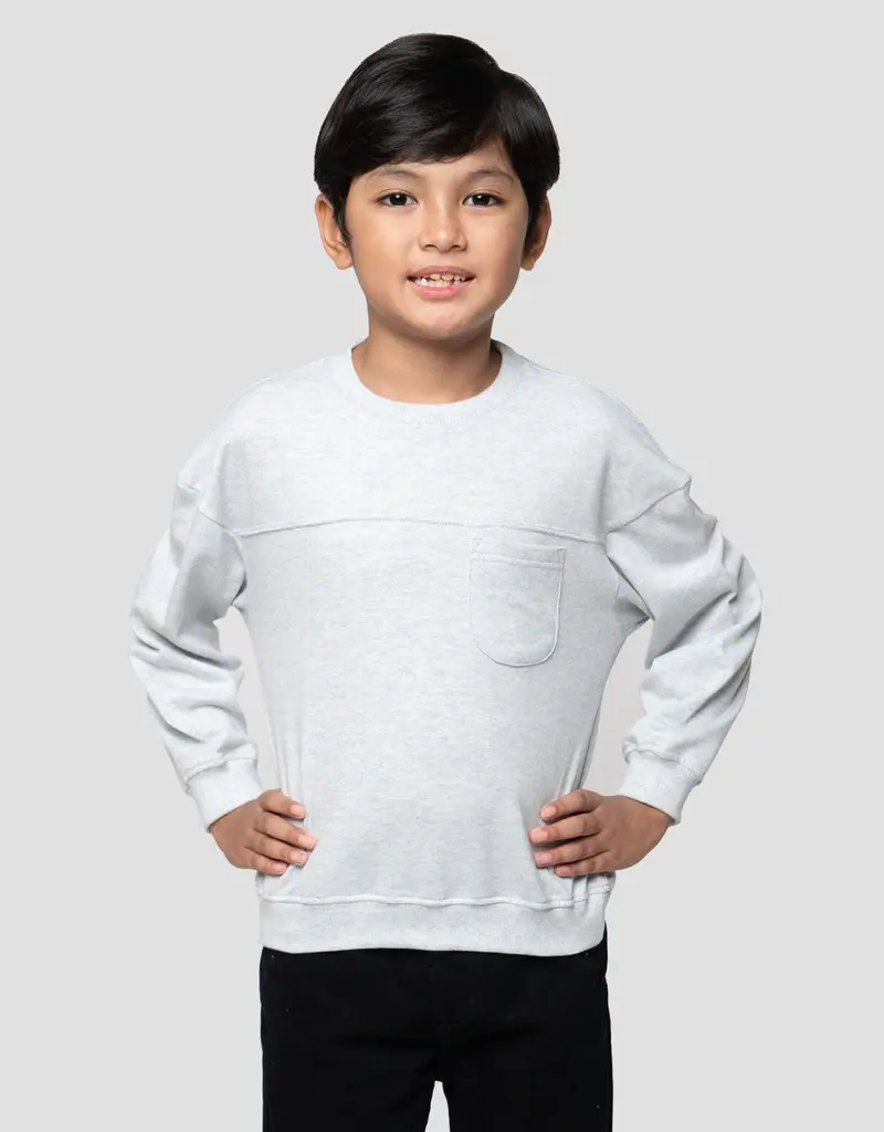 Little M Cut-And-Sewn Pocket Oversized Sweatshirt For Boys 1
