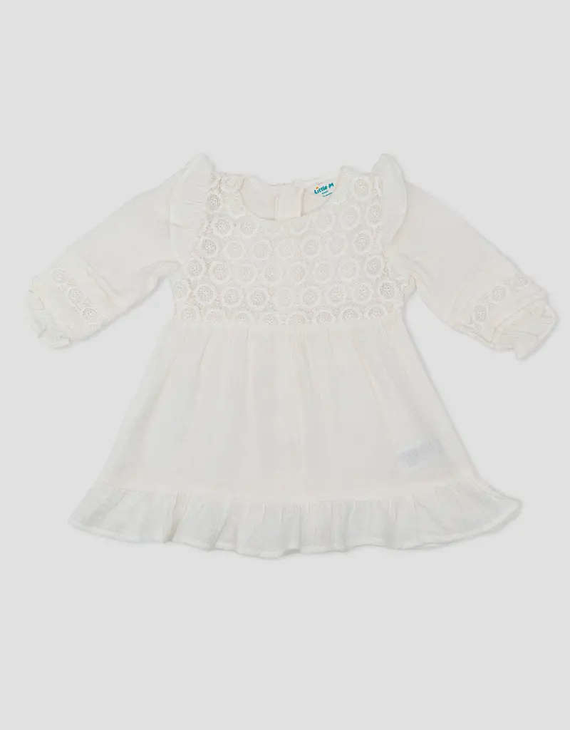 Little M Double-Layer Woven Dress With Lace Trim For Babies 1