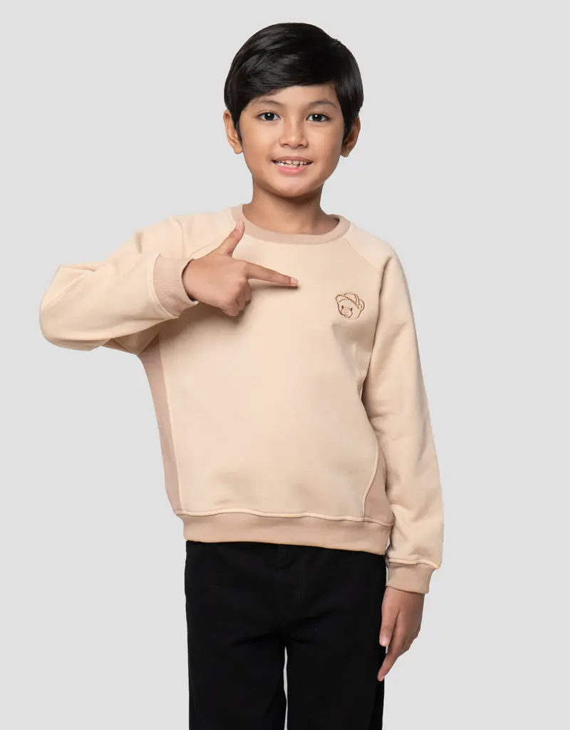 Little M Fleece Sweater For Boys – Outline Bear Design 1