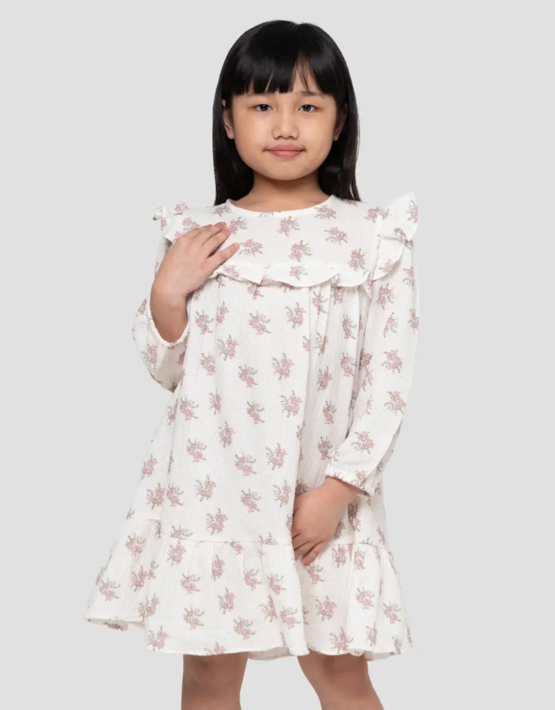 Little M Girls' Floral Muslin Dress 1